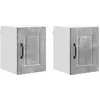 Image de vidaXL Armoire murale PORTO, lot de 2, gris béton, 30 x 31 x 40 cm