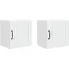 Image de vidaXL Armoire murale PORTO, lot de 2, blanche, 40 x 31 x 40 cm, aggloméré