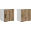 Image de vidaXL Armoire murale PORTO, lot de 2, chêne artisanal, 40 x 31 x 40 cm