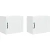 Image de vidaXL Armoire murale PORTO, lot de 2, blanche, en panneaux de fibres de bois