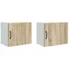 Image de vidaXL Armoire murale PORTO, 2 pièces, bois imitation chêne Sonoma