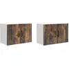 Image de vidaXL Armoire murale PORTO, lot de 2, bois composite imitation chêne fumé