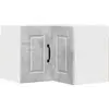 Image de vidaXL Armoire murale d'angle PORTO Gris béton 57 x 57 x 40 cm Panneau de bois