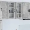 Image de Armoire murale en verre vidaXL PORTO, lot de 2, gris béton, 40 x 31 x 80 cm