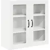 Image de Armoire murale en verre vidaXL PORTO, blanche, 80 x 31 x 80 cm, aggloméré