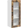Image de Armoire murale en verre vidaXL PORTO, chêne fumé, 40 x 31 x 100 cm