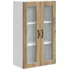 Image de Armoire murale en verre vidaXL PORTO, chêne artisanal, 60 x 31 x 100 cm