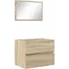Image de vidaXL Ensemble de meubles de salle de bain avec tiroirs en bois composite chêne Sonoma