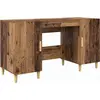 Image de vidaXL Bureau avec étagère Vieux bois 140 x 50 x 75 cm Bois composite