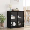 Image de vidaXL Armoire latérale noir aspect chêne 68 x 37 x 75,5 cm