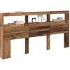 Image de vidaXL Tête de lit avec étagère vieux bois 200 x 17 x 102 cm Bois composite