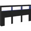 Image de vidaXL Tête de lit noir imitation chêne 200 x 17 x 102 cm Bois composite
