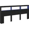 Image de vidaXL Tête de lit noir imitation chêne 220 x 17 x 102 cm Bois composite