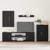 Image de vidaXL Ensemble de meubles TV 4 pcs Noir imitation chêne Matériau dérivé du bois