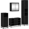Image de vidaXL Ensemble de meubles de salle de bain 4 pcs noir imitation chêne bois composite