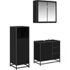 Image de vidaXL Ensemble de meubles de salle de bain 3 pcs noir imitation chêne bois composite