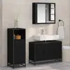 Image de vidaXL Ensemble de meubles de salle de bain 3 pcs noir imitation chêne bois composite
