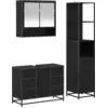 Image de vidaXL Ensemble de meubles de salle de bain 3 pcs noir imitation chêne bois composite