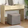 Image de Vidaxl Tabouret Taupe 41 X 41 X 40 Cm Tissu Et Bois Stratifié