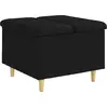 Image de vidaXL Pouf de rangement avec coussin Noir 60 x 60 x 45 cm Tissu