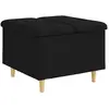 Image de Vidaxl Ottoman With Storage Black 60 X 60 X 45 Cm Fabric