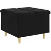 Image de vidaXL Pouf de rangement avec coussin Noir 60 x 60 x 45 cm Velours