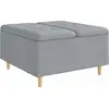 Image de vidaXL Coffre de rangement en tissu, gris clair, 80 x 80 x 45 cm