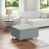 Image de Vidaxl Ottoman Avec Rangement Gris Clair 80 X 80 X 45 Cm Tissu