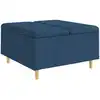 Image de Ottoman Avec Rangement Bleu 80 X 80 X 45 Cm Tissu Vidaxl