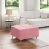 Image de Vidaxl Pouf De Rangement Avec Coussin Rose 80 X 80 X 45 Cm Velours