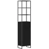 Image de vidaXL Armoire de salle de bain avec porte noire imitation chêne 40 x 30 x 180 cm