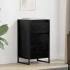 Image de vidaXL Sideboard noir imitation chêne 42 x 36 x 75,5 cm Matériau dérivé du bois