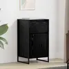 Image de vidaXL Sideboard noir imitation chêne 43 x 36 x 75,5 cm Matériau dérivé du bois