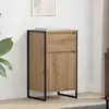 Image de vidaXL Sideboard Artisanat d'art chêne 43 x 36 x 75,5 cm Matériau dérivé du bois