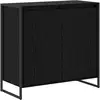 Image de Vidaxl Side Cabinet Black Oak 79 X 36 X 75 Cm Engineered Wood
