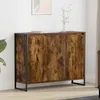 Image de Vidaxl Side Cabinet Smoke Oak 96.5 X 30 X 75 Cm Engineered Wood