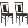 Image de vidaXL Chaise de salle à manger 2 pcs marron clair et noir Bois massif de caoutchouc