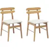 Image de vidaXL Chaise de salle à manger 2 pcs Naturel et clair Bois massif de caoutchouc