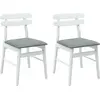Image de vidaXL Chaise de salle à manger 2 pcs Blanc et gris Caoutchouc massif