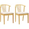 Image de vidaXL Chaise de salle à manger 2 pcs Naturel et clair Bois de caoutchouc solide
