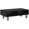 Image de Vidaxl Side Table With Wheels Black Oak 90 X 50 X 30 Cm