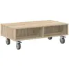 Image de Vidaxl Side Table With Wheels Sonoma Oak 90 X 50 X 30 Cm