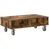 Image de Vidaxl Table D'Appoint Avec Roues Chêne Fumé 90 X 50 X 30 Cm