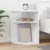 Image de Vidaxl End Table High Gloss White 39.7 X 39.7 X 60 Cm Engineered Wood