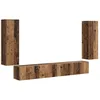 Image de Vidaxl Ensemble De Meuble Tv Mural 4 Pc Bois Ancien Bois D'Ingénierie