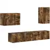 Image de Ensemble De Meuble Tv Mural 4 Pc Chêne Fumé Bois D'Ingénierie Vidaxl