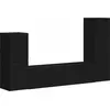 Image de vidaXL Ensemble de meubles TV mural 4 pcs Noir Bois composite