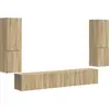 Image de vidaXL Ensemble de meubles TV Fixé au mur 4 pcs Chêne Sonoma Bois composite