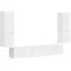 Image de Ensemble de meubles TV vidaXL, 4 pièces, blanc brillant, panneaux de particules