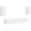 Image de Vidaxl Ensemble Meuble Tv 5 Pc Blanc Brillant Bois D'Ingénierie